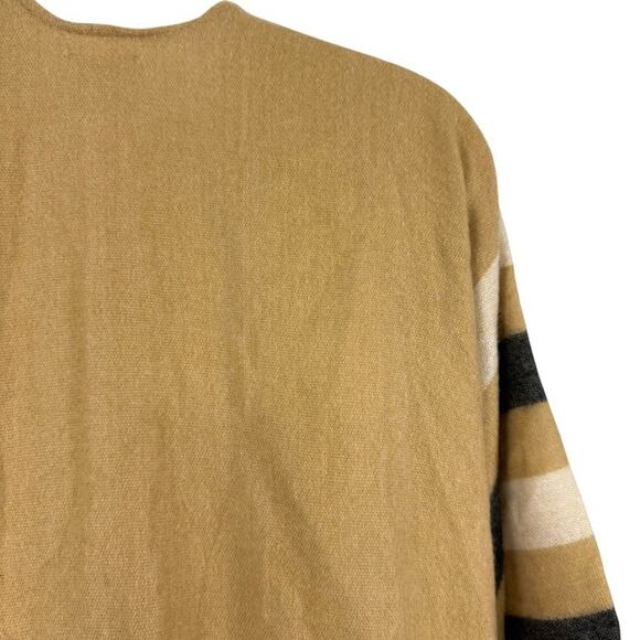 Woolrich Womens Striped Poncho Fleece Fringe Beige Pink Jacket Cardigan sz O/S - Picture 13 of 16